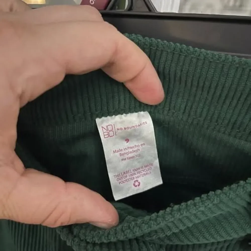 No Boundaries green corduroy